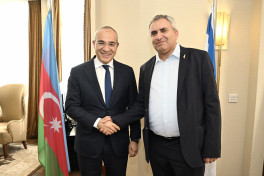 İqtisadiyyat naziri Mikayıl Cabbarovun Azərbaycan-İsrail Birgə Komissiyasının həmsədri, maliyyə naziri Zeev Elkinlə görüşü