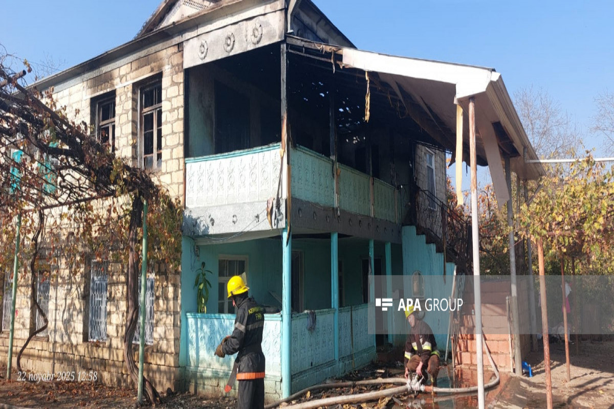 Ağdamda yaşayış evi yanıb - FOTO  - VİDEO  - YENİLƏNİB 