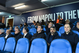 Ceyhun Bayramov “Napoli”-"Qarabağ" matçını izləyib, futbolçularla görüşüb - FOTO 