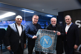 Ceyhun Bayramov “Napoli”-"Qarabağ" matçını izləyib, futbolçularla görüşüb - FOTO 