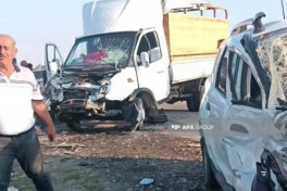 Tərtərdə yük və minik avtomobilləri toqquşub, 1 ölü, 1 yaralı