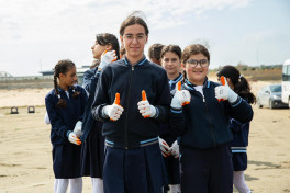 Sumqayıtda şagirdlərin iştirakı ilə sahildə iməclik keçirilib - FOTO 