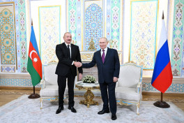 Düşənbədə Azərbaycan və Rusiya prezidentlərinin təkbətək görüşü keçirilib - FOTO  - YENİLƏNİB-1 