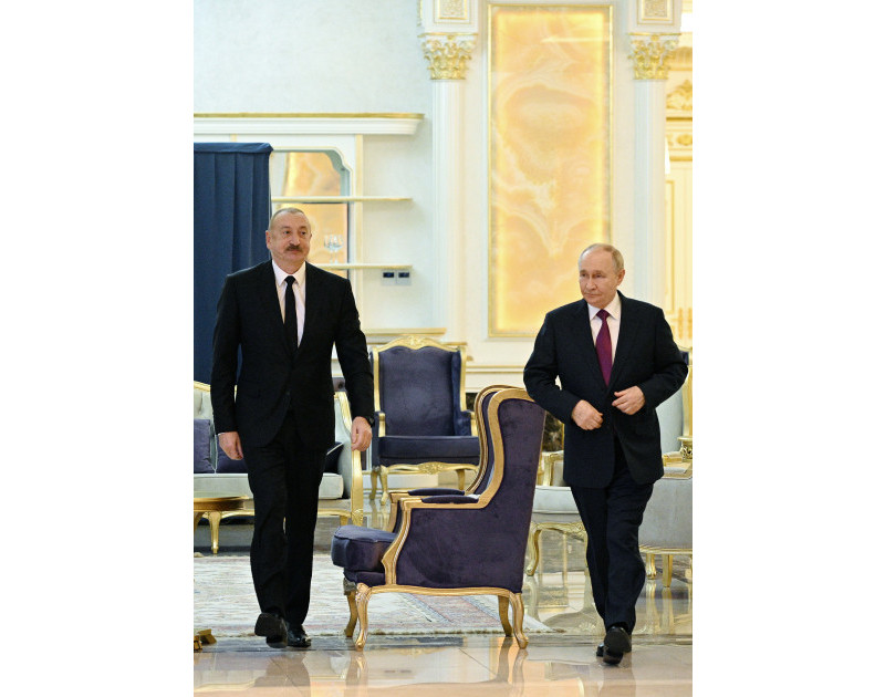 Düşənbədə Azərbaycan və Rusiya prezidentlərinin təkbətək görüşü keçirilib - FOTO  - YENİLƏNİB-1 
