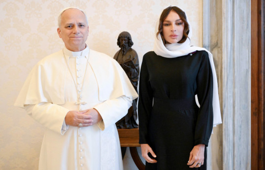 Mehriban Əliyeva Roma Papası XIV Leo ilə görüşüb - FOTO 