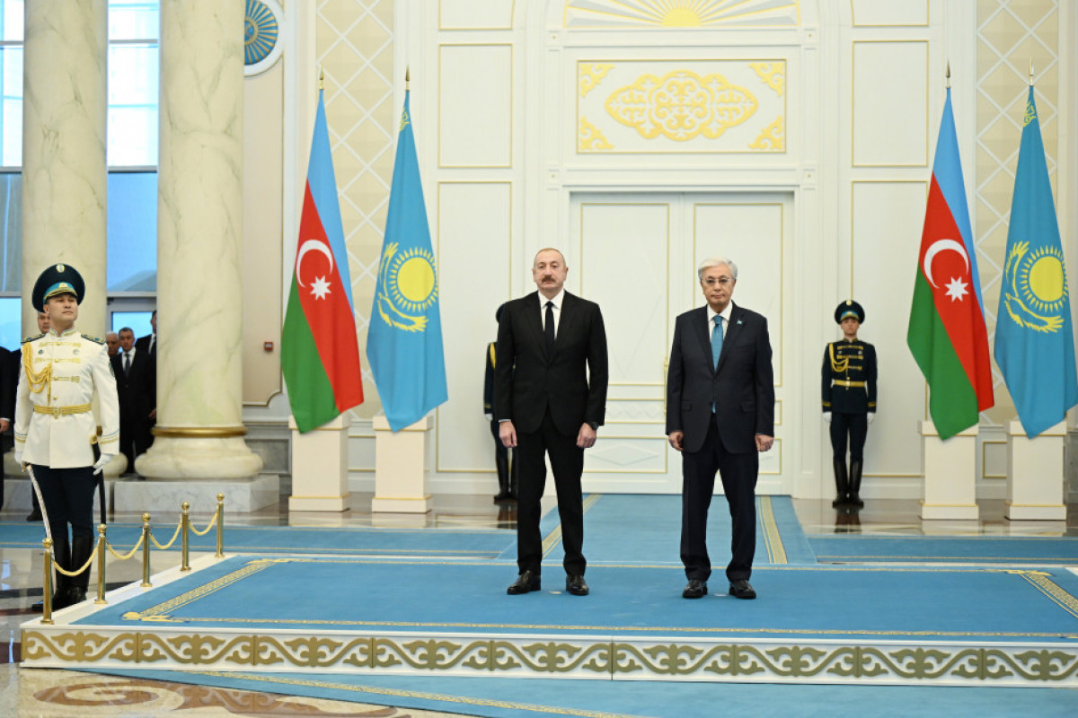 Azərbaycan Prezidentinin Astanada rəsmi qarşılanma mərasimi keçirilib - YENİLƏNİB  - FOTO 