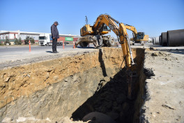 Lökbatanda 23 kilometrlik kollektor və sutəmizləyici qurğu tikilir