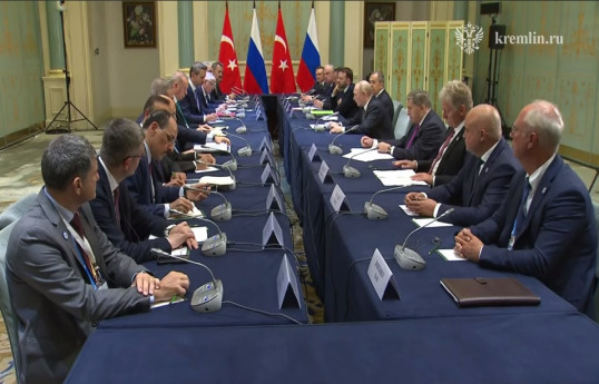 Putinlə Ərdoğan arasında görüş başlayıb - VİDEO 