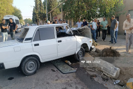 Tovuzda yol qəzasında iki nəfər xəsarət alıb - FOTO 