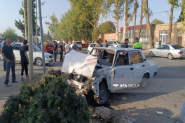 Tovuzda yol qəzasında iki nəfər xəsarət alıb - FOTO 