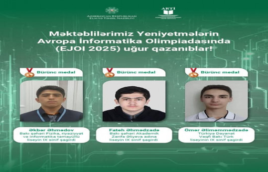 Azərbaycan məktəbliləri Avropa İnformatika Olimpiadasında uğur qazanıb