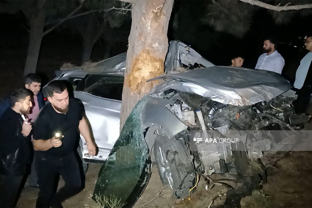 Şəmkirdə həkimin idarə etdiyi  avtomobil ağaca çırpılıb, 2 nəfər ölüb - YENİLƏNİB-2  - FOTO 