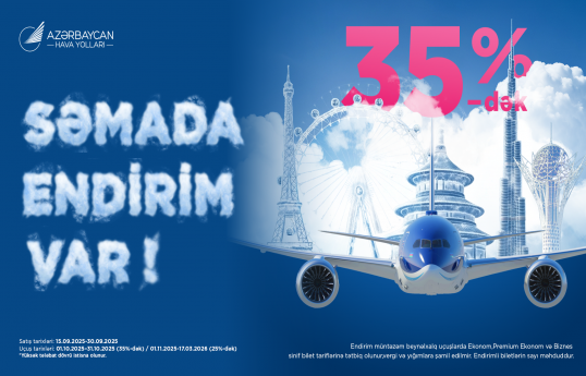AZAL turizm gününə özəl endirim kampaniyası elan edir