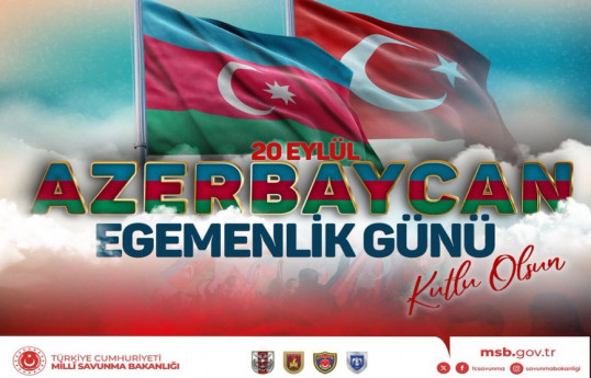 Türkiyə MN Azərbaycanı Dövlət Suverenliyi Günü münasibətilə təbrik edib
