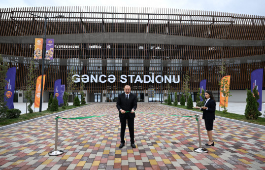 Prezident İlham Əliyev Gəncə Stadionunun açılışında iştirak edib