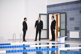 Prezident İlham Əliyev Yevlax Olimpiya İdman Kompleksinin açılışında iştirak edib