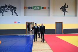 Prezident İlham Əliyev Yevlax Olimpiya İdman Kompleksinin açılışında iştirak edib