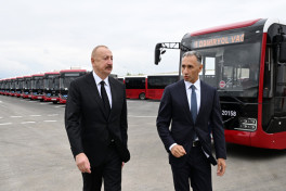 Prezident İlham Əliyev “BakuBus” MMC-nin Gəncə Avtoparkının açılışında iştirak edib