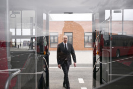 Prezident İlham Əliyev “BakuBus” MMC-nin Gəncə Avtoparkının açılışında iştirak edib
