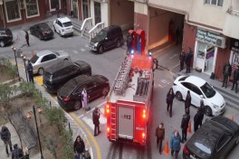 FHN Bakıda yayayış kompleksində şərti yanğın təlimi keçirib - VİDEO 