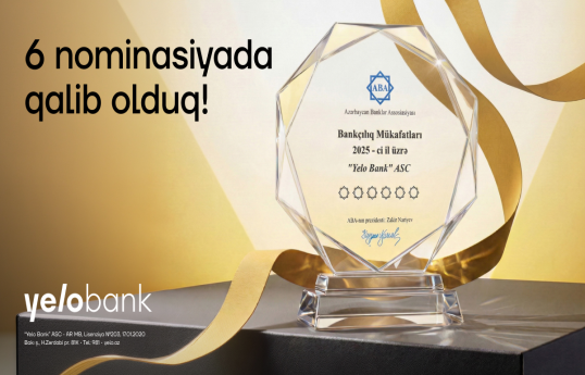 Yelo Bank 6 nominasiya üzrə qalib seçilib