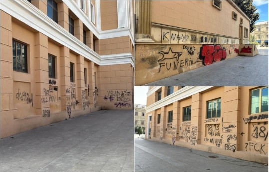Nizami Kino Mərkəzinin divarlarına qraffiti çəkən şəxslərin kimliyi məlum olub