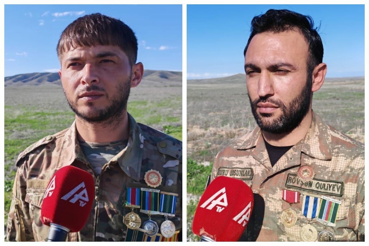 Ehtiyatda olan gizir Ziya Təhməzov və qazi çavuş Rövşən Quliyev