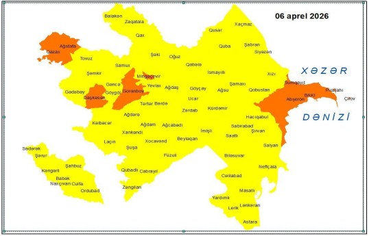 Küləkli hava şəraiti ilə bağlı sarı və narıncı xəbərdarlıq verilib