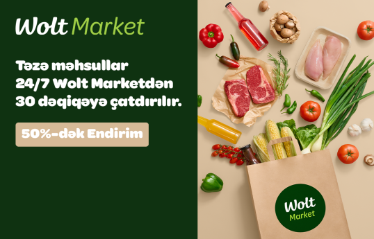 50%-ə qədər endirim və 30 dəqiqəyə çatdırılma: Wolt Market Azərbaycanda təkliflərini gücləndirir, fokus – təzə məhsullar və həftəlik alış-veriş