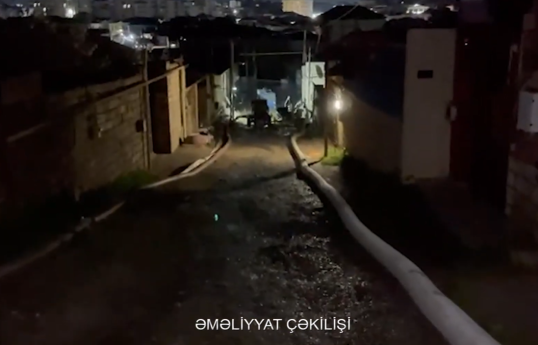 FHN: İntensiv yağışlarla əlaqədar fəsadların aradan qaldırılması və suçəkmə işləri davam etdirilir - VİDEO 