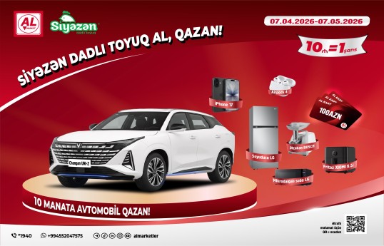 AL Marketlərdə avtomobil qazandıran lotereya!