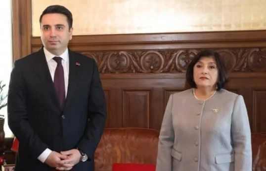 Ermənistan parlamentinin sədri Alen Simonyan, Azərbaycan Milli Məclisinin sədri Sahibə Qafarova