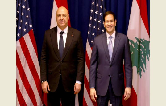 Livan prezidenti Cozef Aun və ABŞ Dövlət Katibi Marko Rubio