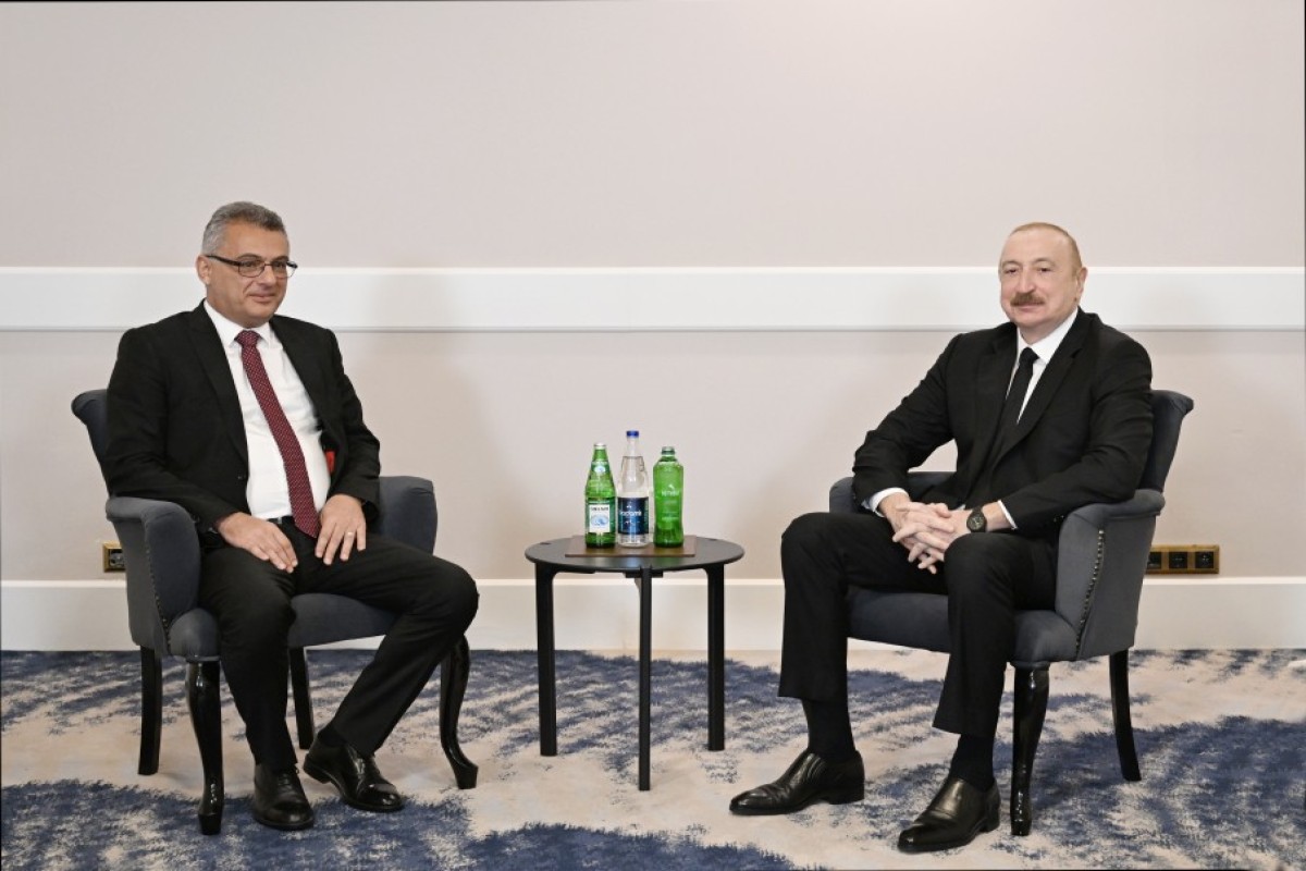Şimali Kipr Türk Cümhuriyyətinin Prezidenti Tufan Erhürman və Azərbaycan Respublikasının Prezidenti İlham Əliyev