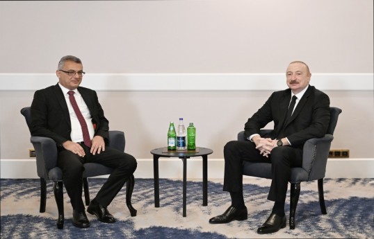 Şimali Kipr Türk Cümhuriyyətinin Prezidenti Tufan Erhürman və Azərbaycan Respublikasının Prezidenti İlham Əliyev