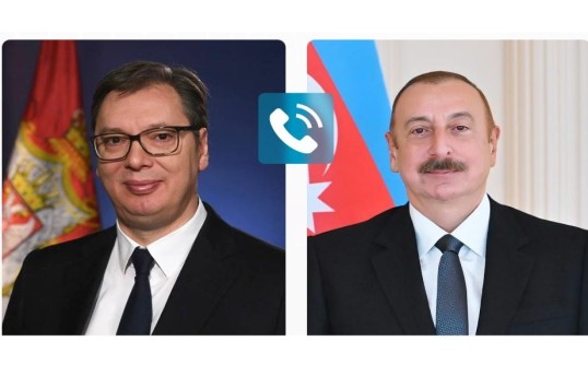 Serbiya Respublikasının Prezidenti Aleksandar Vuçiç və Azərbaycan Respublikasının Prezidenti İlham Əliyev
