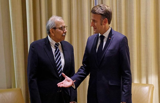 Fransa prezidenti Emmanuel Macron və Livan prezidenti  Navaf Salam