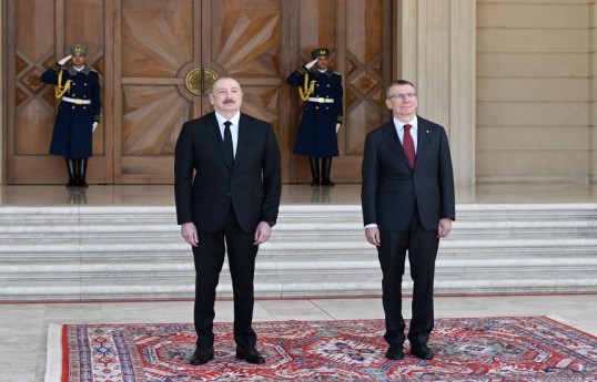 Azərbaycan Prezidenti İlham Əliyev və Latviya Prezidenti Edqars Rinkeviçs