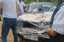 Tovuzda  minik avtomobili yük maşınına çırpılıb, sürücü və azyaşlı xəsarət alıb  - YENİLƏNİB  - FOTO 