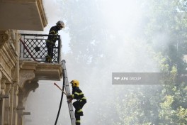 Bakının mərkəzində restoranda yanğın başlayıb - YENİLƏNİB-1  - FOTO  - VİDEO 