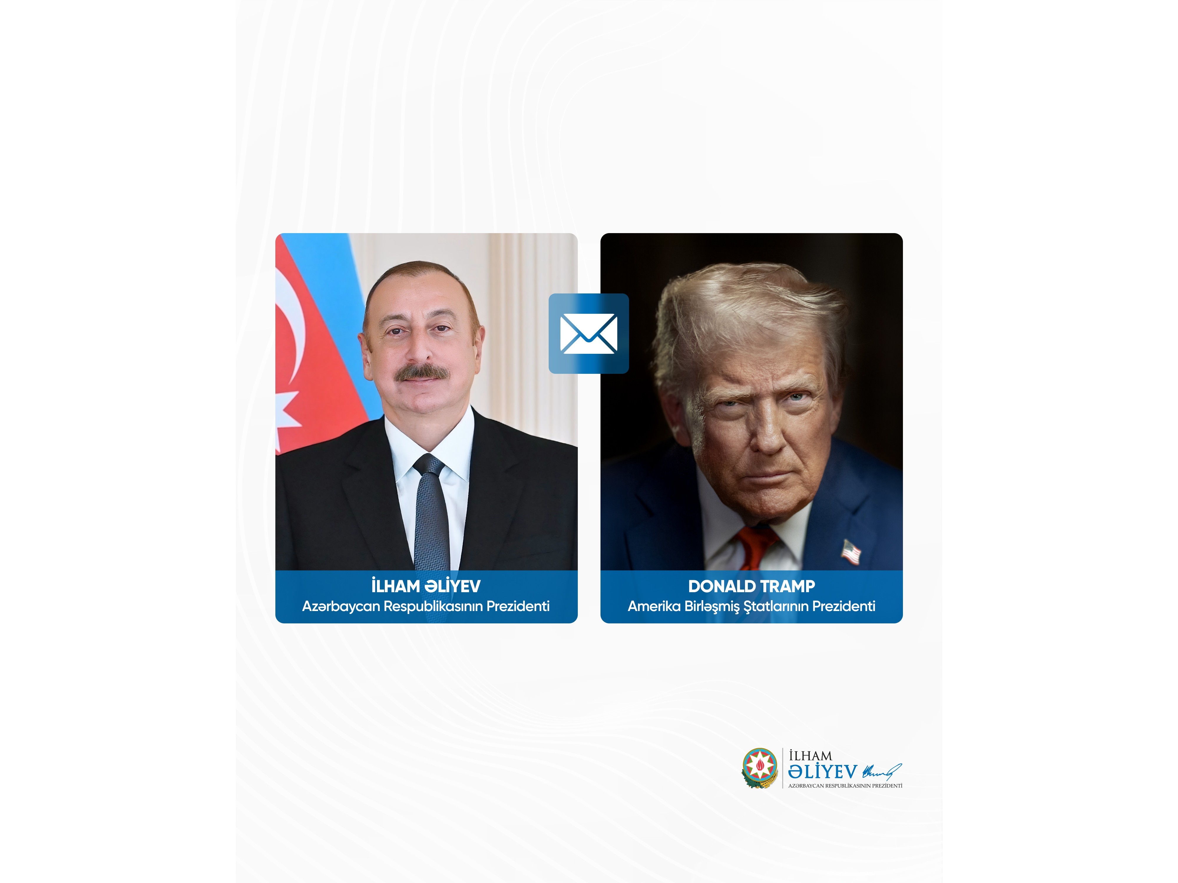 Prezident İlham Əliyev ABŞ prezidenti Donald Trampa məktub ünvanlayıb