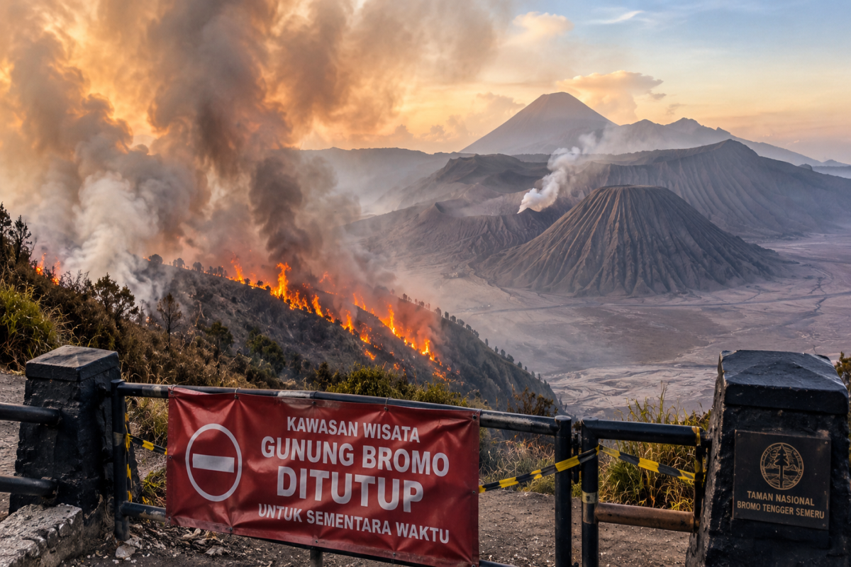 İndoneziyada meşə yanğınları ilə bağlı Bromo vulkanına turistlərin girişi qadağan edilib