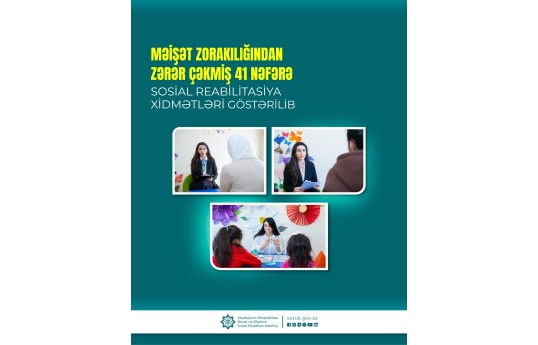 Bu il məişət zorakılığından zərər çəkmiş 41 nəfərə sosial reabilitasiya xidmətləri göstərilib