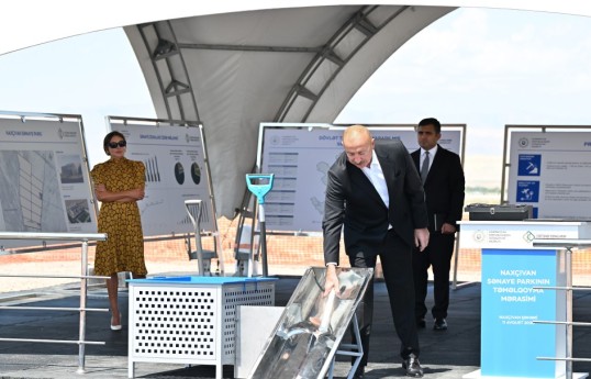Prezident İlham Əliyev Naxçıvan Sənaye Parkının təməlini qoyub  - FOTO  - VİDEO  - YENİLƏNİB 