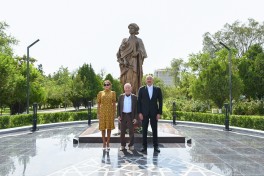 Naxçıvandakı “Əcəmi seyrangahı” istirahət kompleksində memar Əcəmi Naxçıvaninin abidəsi açılıb - FOTO 