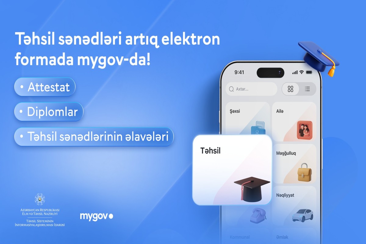 2026-cı il məzunlarının elektron təhsil sənədləri “mygov” platformasında əlçatandır