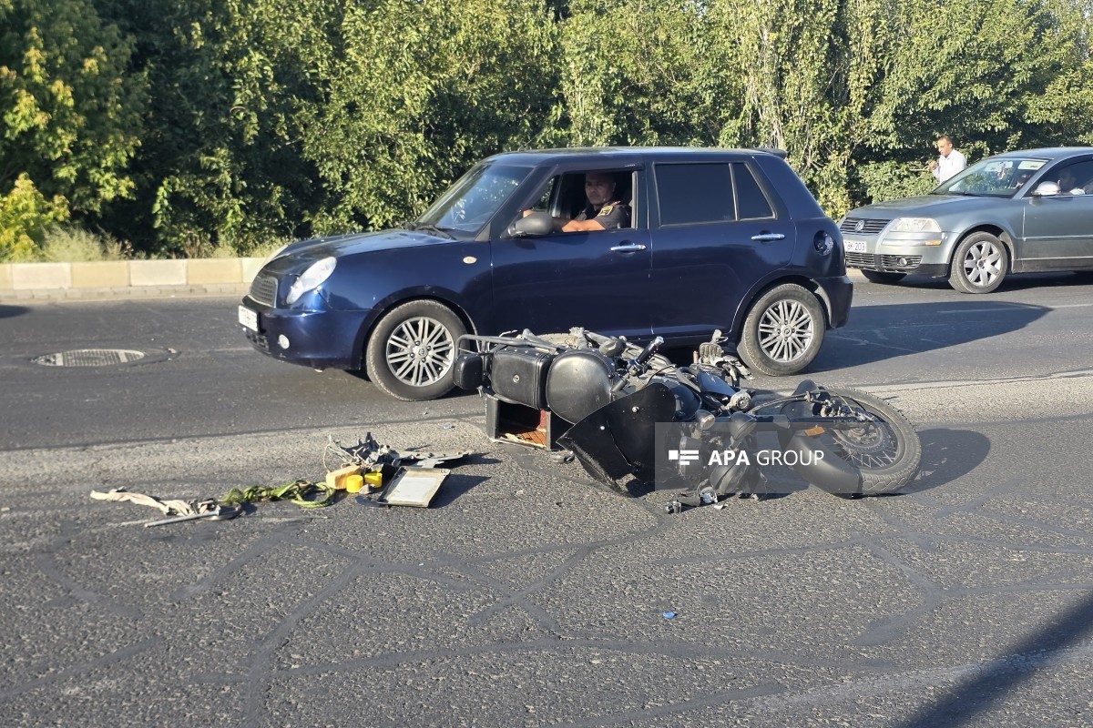 Naxçıvanda "Chevrolet" iki motosikletlə toqquşub, 3 nəfər xəsarət alıb - <span class="red_color">FOTO