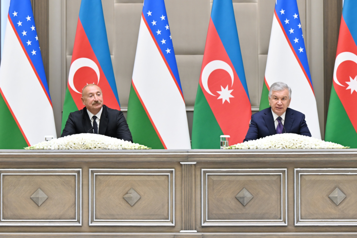 Presidents of Azerbaijan and Uzbekistan delivered press statements-<span class="red_color">UPDATED