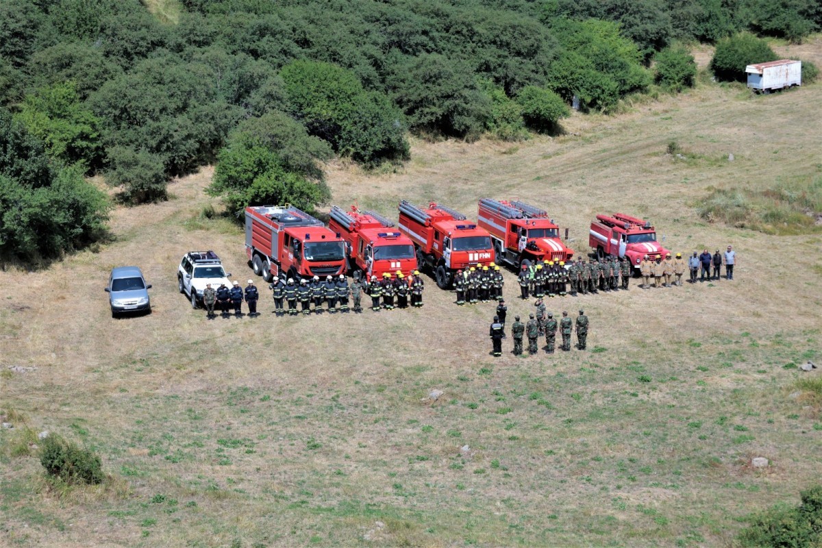 Şahbuz rayonunda meşəlik ərazidə yanğın-taktiki təlim keçirilib - <span class="red_color">FOTO