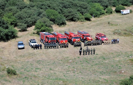 Şahbuz rayonunda meşəlik ərazidə yanğın-taktiki təlim keçirilib - FOTO 